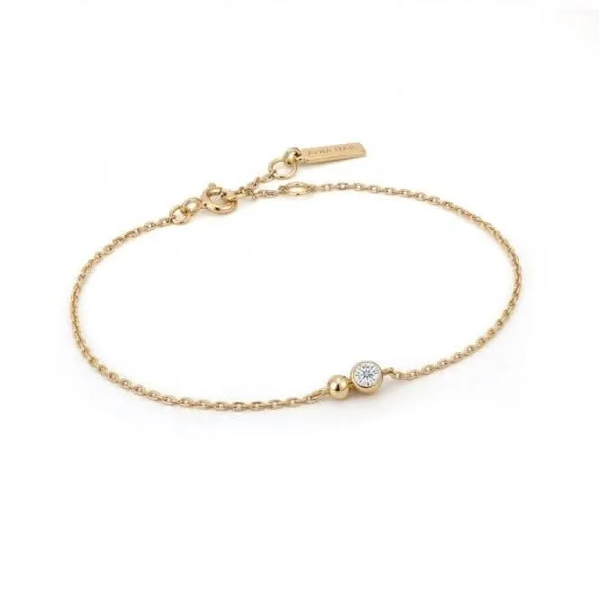 Gold Orb Sparkle Chain Bracelet B045-01G-CZ Ania Haie Jewellery