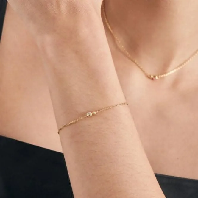 Gold Orb Sparkle Chain Bracelet B045-01G-CZ Ania Haie Jewellery