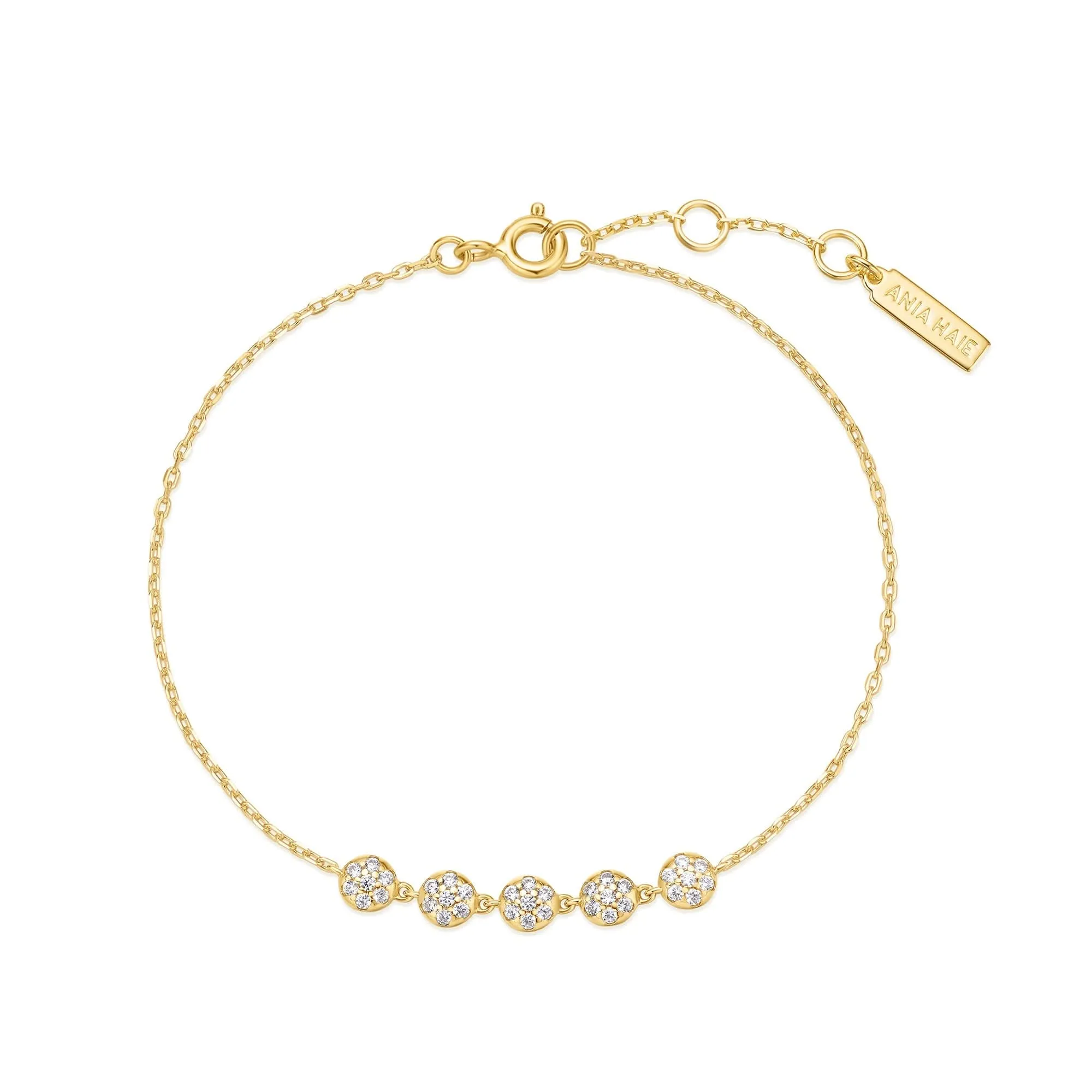 Gold Pavé Multi Beaded Chain Bracelet B065-04G Ania Haie Jewellery