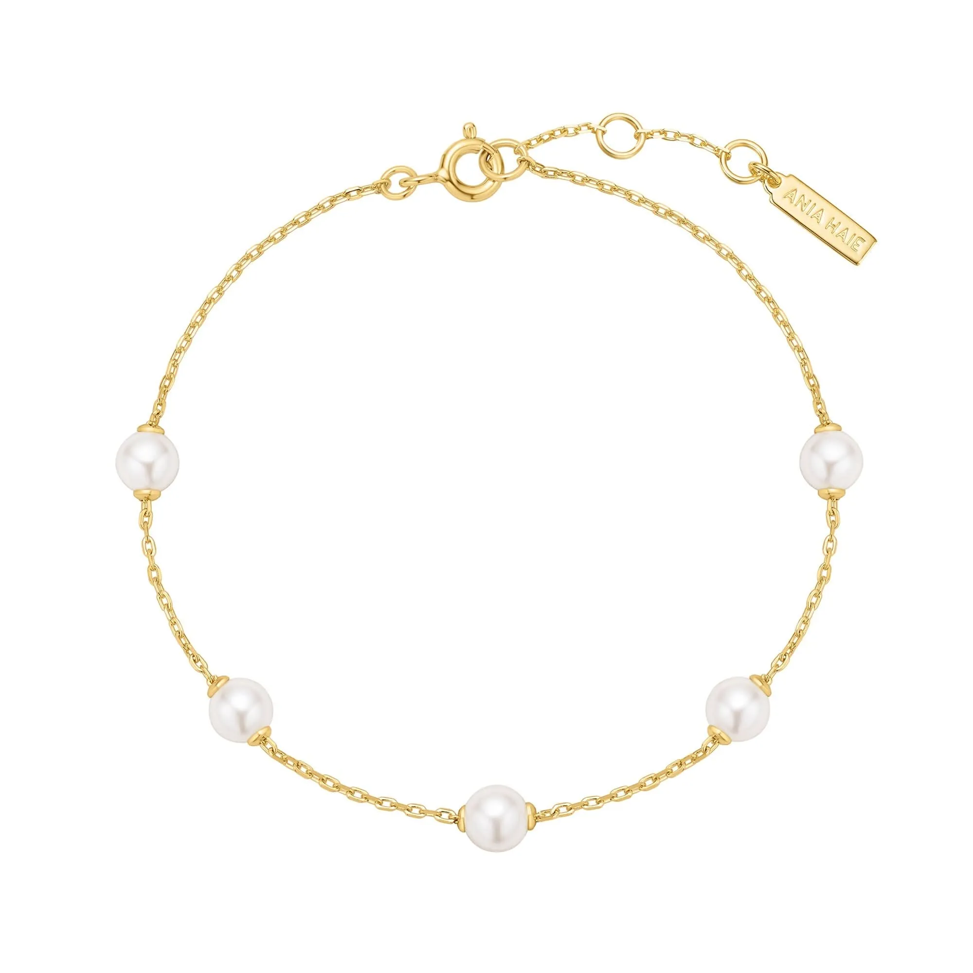 Gold Pearl Station Bracelet B065-01G Ania Haie Jewellery