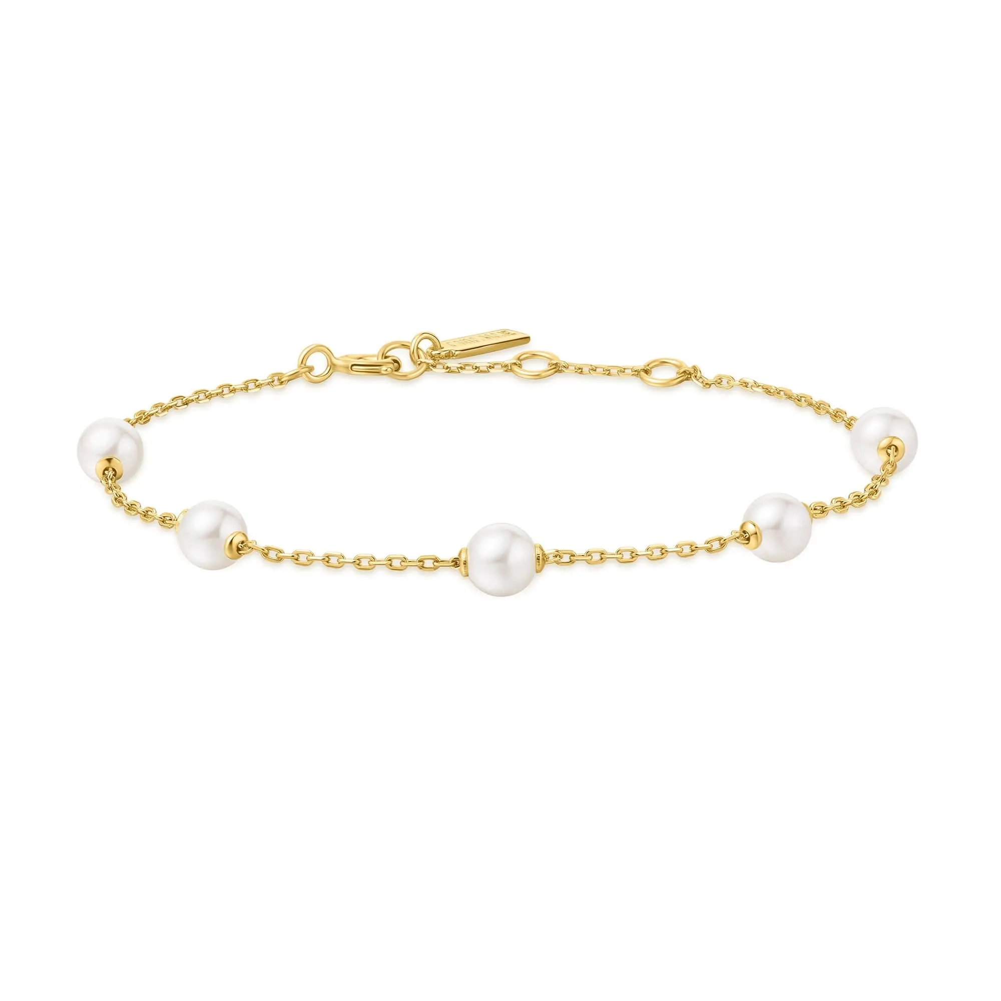 Gold Pearl Station Bracelet B065-01G Ania Haie Jewellery