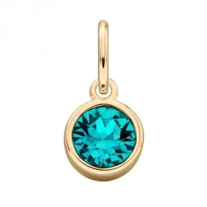Gold Pl Blue Zircon Swarovski Crystal Pendant Beginnings Jewellery