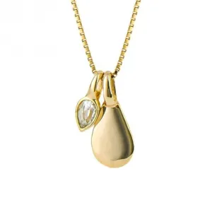 Gold Plated Birthstone April White Topaz Pendant P5182 Beginnings Jewellery