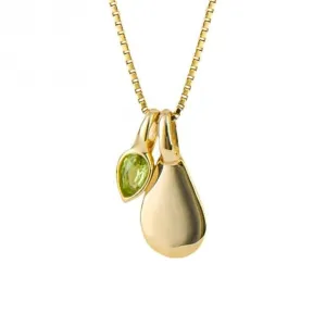 Gold Plated Birthstone August Peridot Pendant P5186 Beginnings Jewellery
