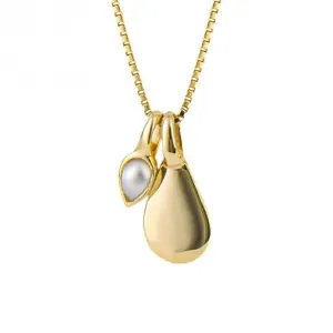 Gold Plated Birthstone Cabochon Pearl Pendant P5184 Beginnings Jewellery