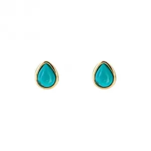 Gold Plated Birthstone December Turquioise Earrings E6213 Beginnings Jewellery