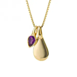Gold Plated Birthstone February Amethyst Pendant P5180 Beginnings Jewellery