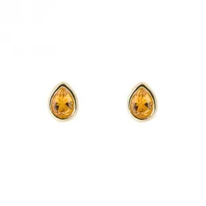 Gold Plated Birthstone November Citrine Earrings E6212 Beginnings Jewellery