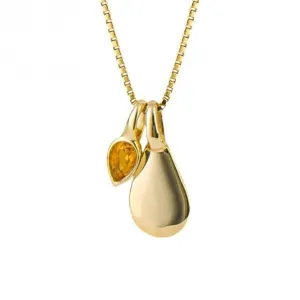 Gold Plated Birthstone November Citrine Pendant P5189 Beginnings Jewellery