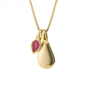 Gold Plated Birthstone Pink Quartz Pendant P5185 Beginnings Jewellery
