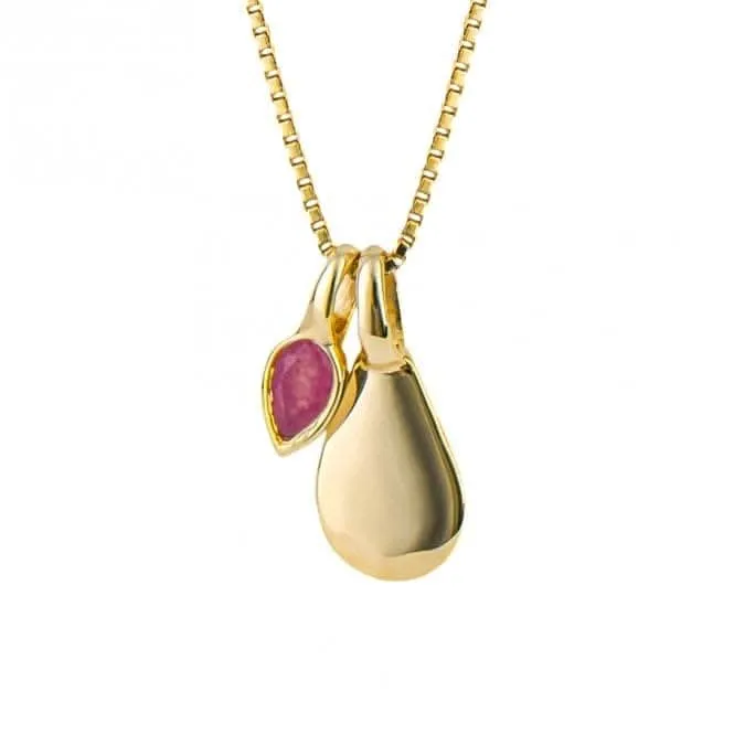 Gold Plated Birthstone Pink Quartz Pendant P5185 Beginnings Jewellery