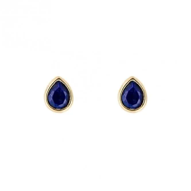 Gold Plated Birthstone September Lapis Lazuli Earrings E6210 Beginnings Jewellery