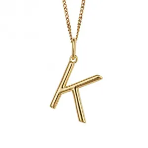 Gold Plated Initial Letter K Pendant P5137 Beginnings Jewellery