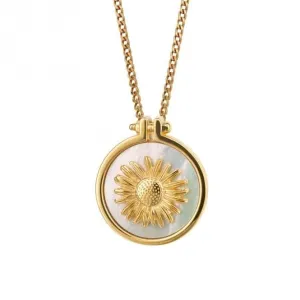 Gold Plated Mop Sunflower Pendant P5269W Beginnings Jewellery