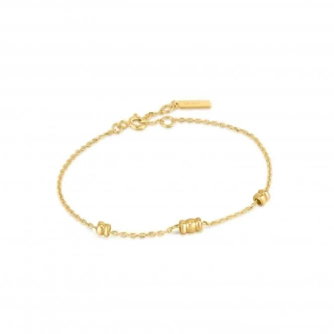 Gold Smooth Twist Chain Bracelet B038-01G Ania Haie Jewellery