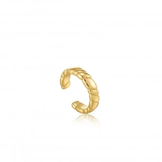 Gold Smooth Twist Ear Cuff E038-04G Ania Haie Jewellery