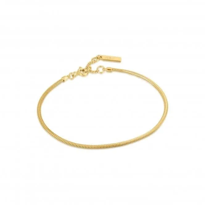 Gold Snake Chain Bracelet B038-02G Ania Haie Jewellery