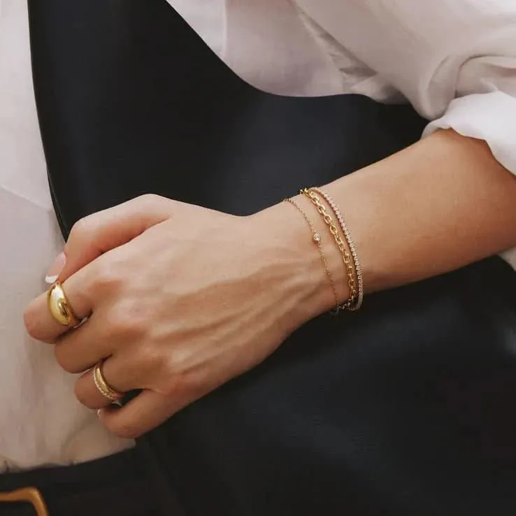 Gold Sparkle Bezel Bracelet B062-01G Ania Haie Jewellery