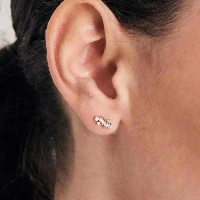 Gold Sparkle Cluster Climber Barbell Single Earring E047-12G Ania Haie Jewellery