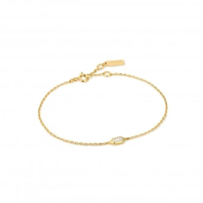 Gold Sparkle Emblem Chain Bracelet B041-02G-W Ania Haie Jewellery
