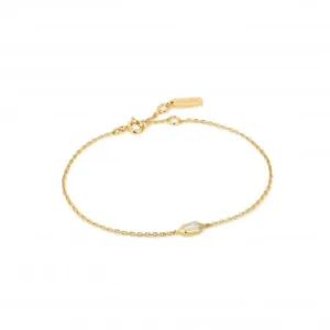 Gold Sparkle Emblem Chain Bracelet B041-02G-W Ania Haie Jewellery