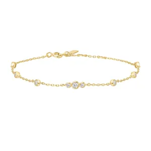 Gold Sparkling Bezel Cubic Zirconia Station Bracelet B065-03G Ania Haie Jewellery