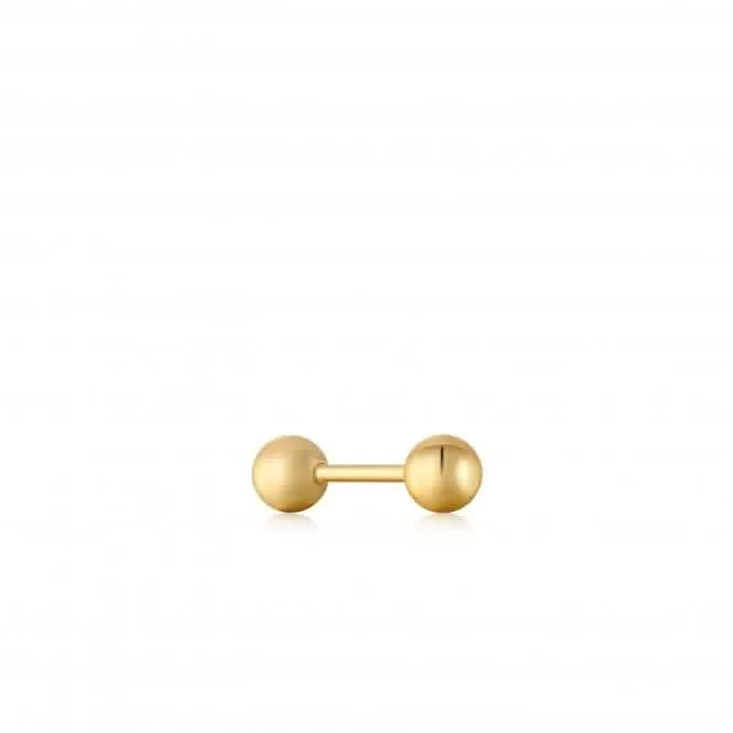 Gold Sphere Barbell Single Earring E035-02G Ania Haie Jewellery