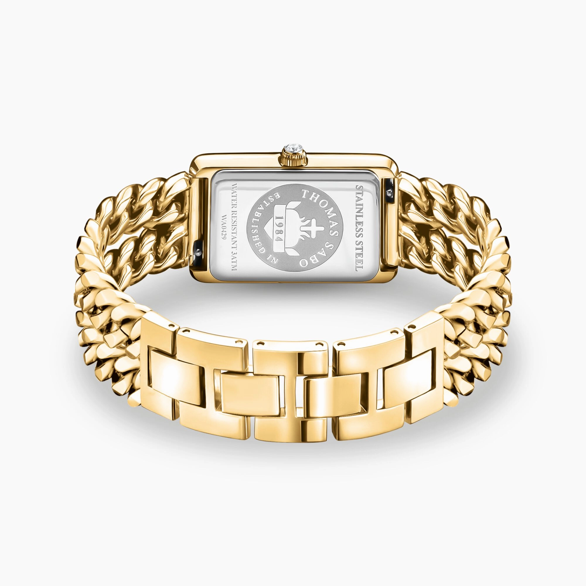 Gold-Coloured Rectangular Shaped Women's Watch WA0429-291-207