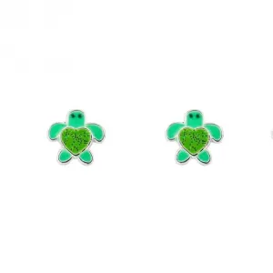 Green Turtle Studs A2084 Beginnings Jewellery