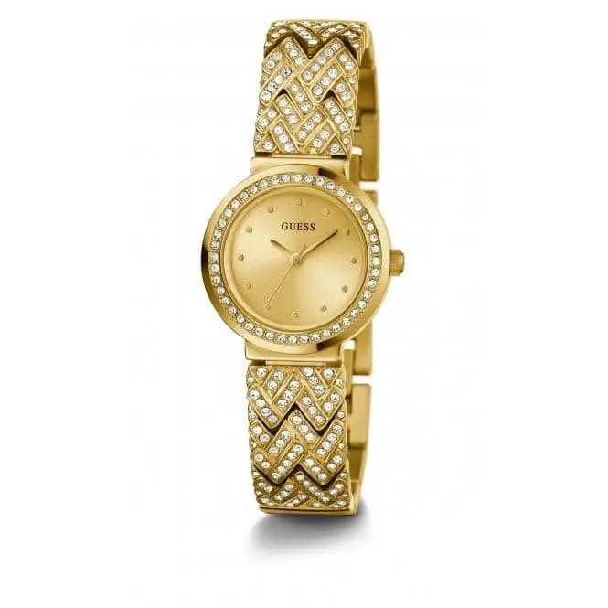 Guess Ladies Treasure Stainless Steel Gold Tone Watch GW0476L2