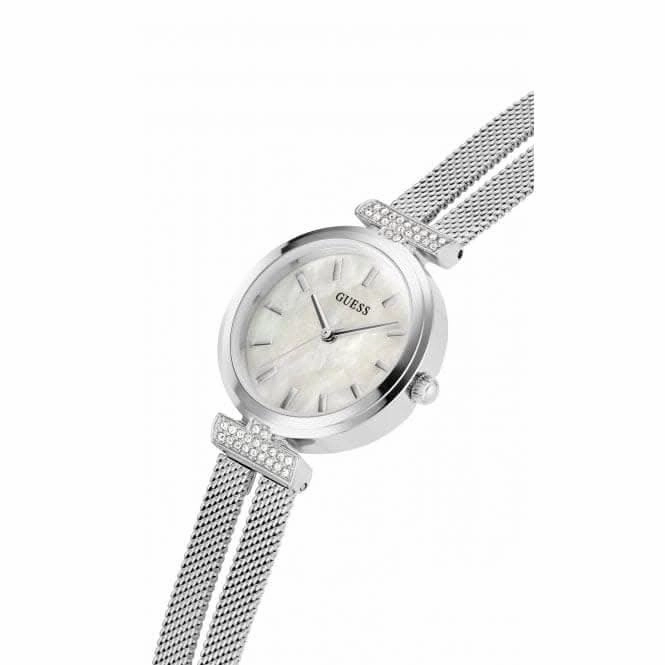 Guess Ladies Array Stainless Steel Mesh Silver Watch GW0471L1