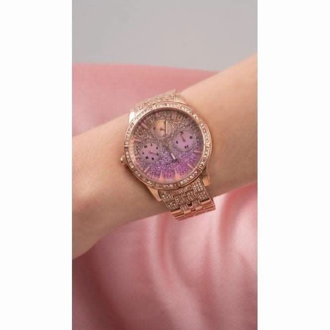 Guess Ladies Cascade Stainless Steel Rose Gold Watch GW0365L3