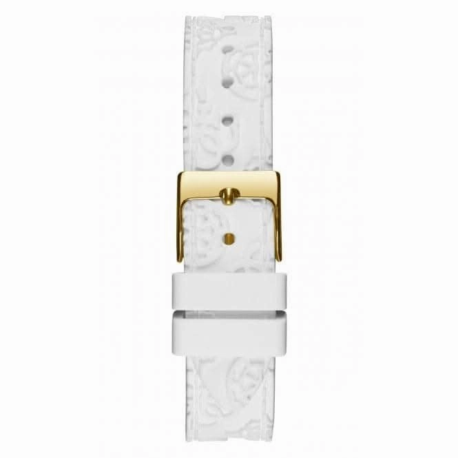 Guess Ladies Crown Jewel Silicone Gold Tone Watch GW0411L1