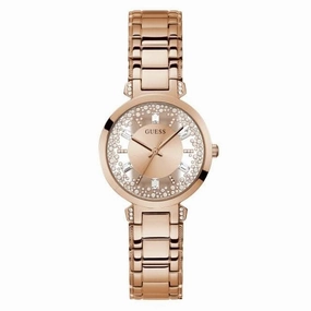 Guess Ladies Crystal Clear Stainless Steel Rose Gold Watch GW0470L3