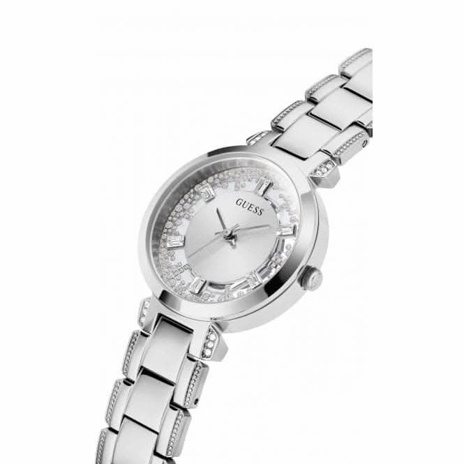 Guess Ladies Crystal Clear Stainless Steel Silver Watch GW0470L1