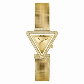 Guess Ladies Fame Stainless Steel Mesh Gold Tone Watch GW0508L2