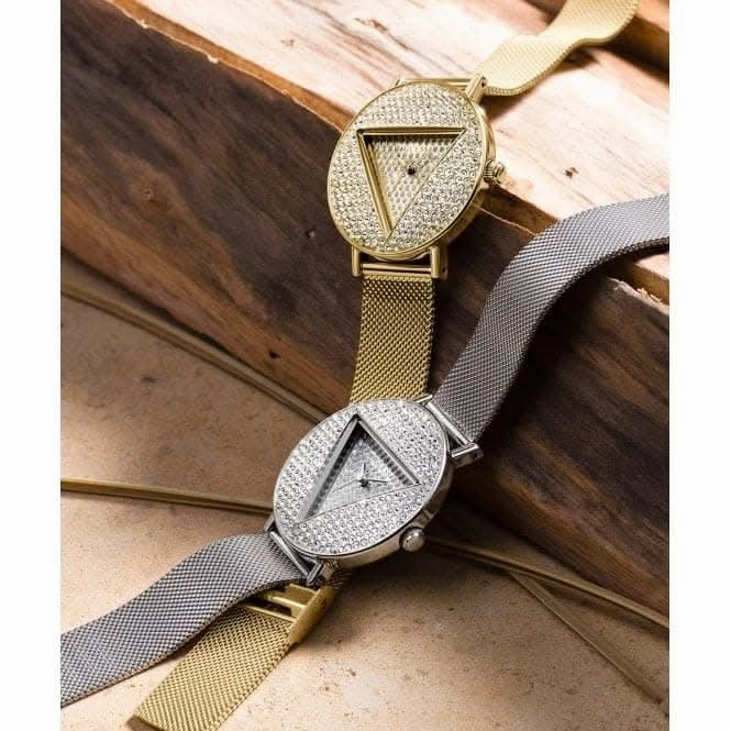 Guess Ladies Iconic Stainless Steel Mesh Silver Watch GW0477L1