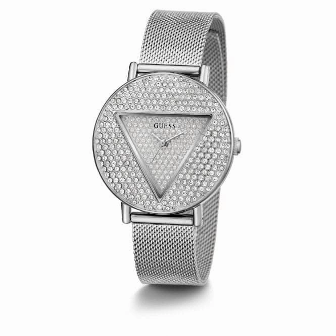 Guess Ladies Iconic Stainless Steel Mesh Silver Watch GW0477L1