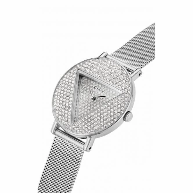 Guess Ladies Iconic Stainless Steel Mesh Silver Watch GW0477L1