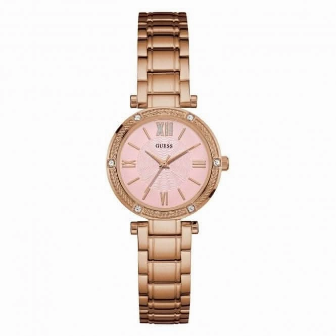 Guess Ladies Rose Gold Pink Dial Watch W1134L2
