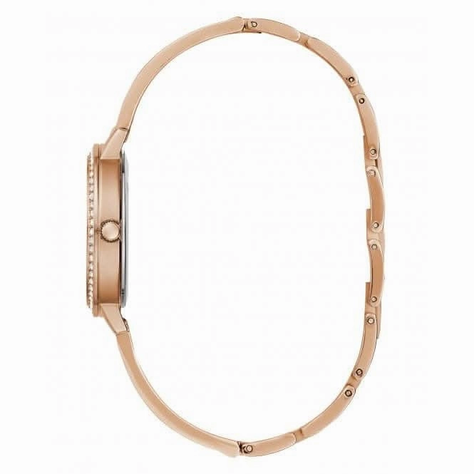 Guess Ladies Tri Luxe Stainless Steel Rose Gold Watch GW0474L3