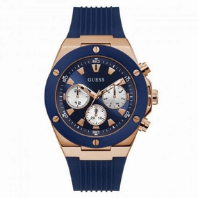 Guess Mens Sport Stainless Steel Blue Watch GW0057G2