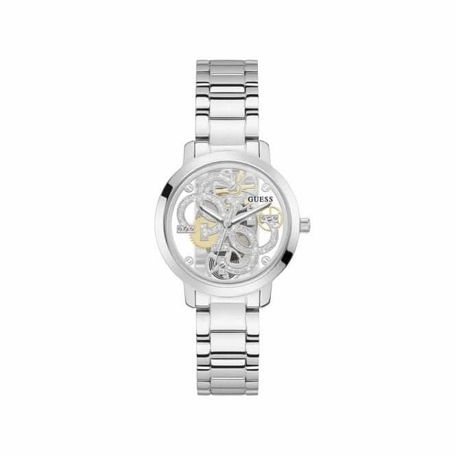 Guess Quattro Clear Ladies Trend Silver Stainless Steel Watch GW0300L1