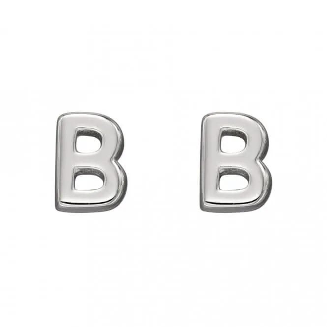 Initial B Sterling Silver Stud Earrings E6019 Beginnings Jewellery