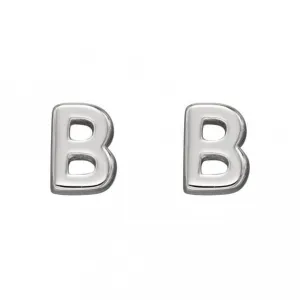 Initial B Sterling Silver Stud Earrings E6019 Beginnings Jewellery