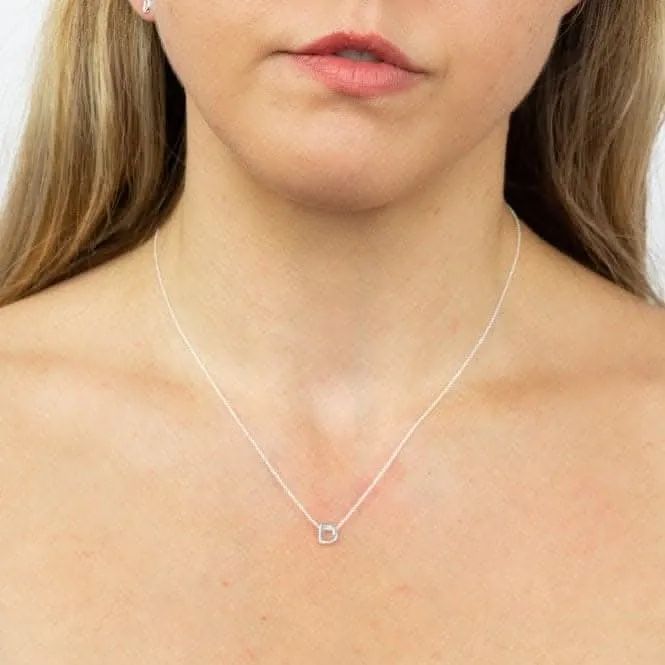 Initial D Plain Silver Initial Necklace N4431 Beginnings Jewellery