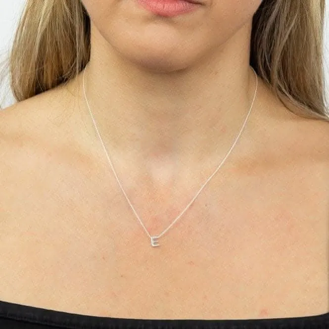 Initial E Plain Silver Initial Necklace N4432 Beginnings Jewellery