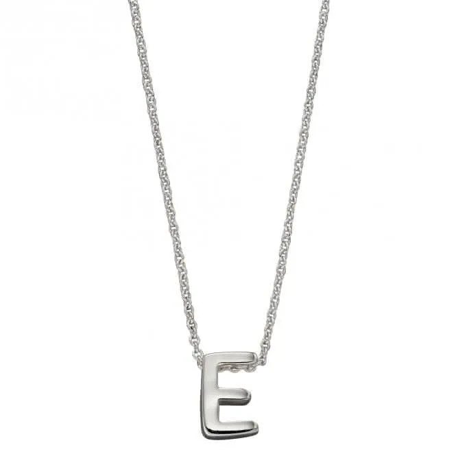 Initial E Plain Silver Initial Necklace N4432 Beginnings Jewellery