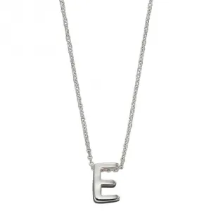 Initial E Plain Silver Initial Necklace N4432 Beginnings Jewellery