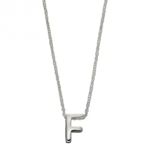 Initial F Plain Silver Initial Necklace N4433 Beginnings Jewellery